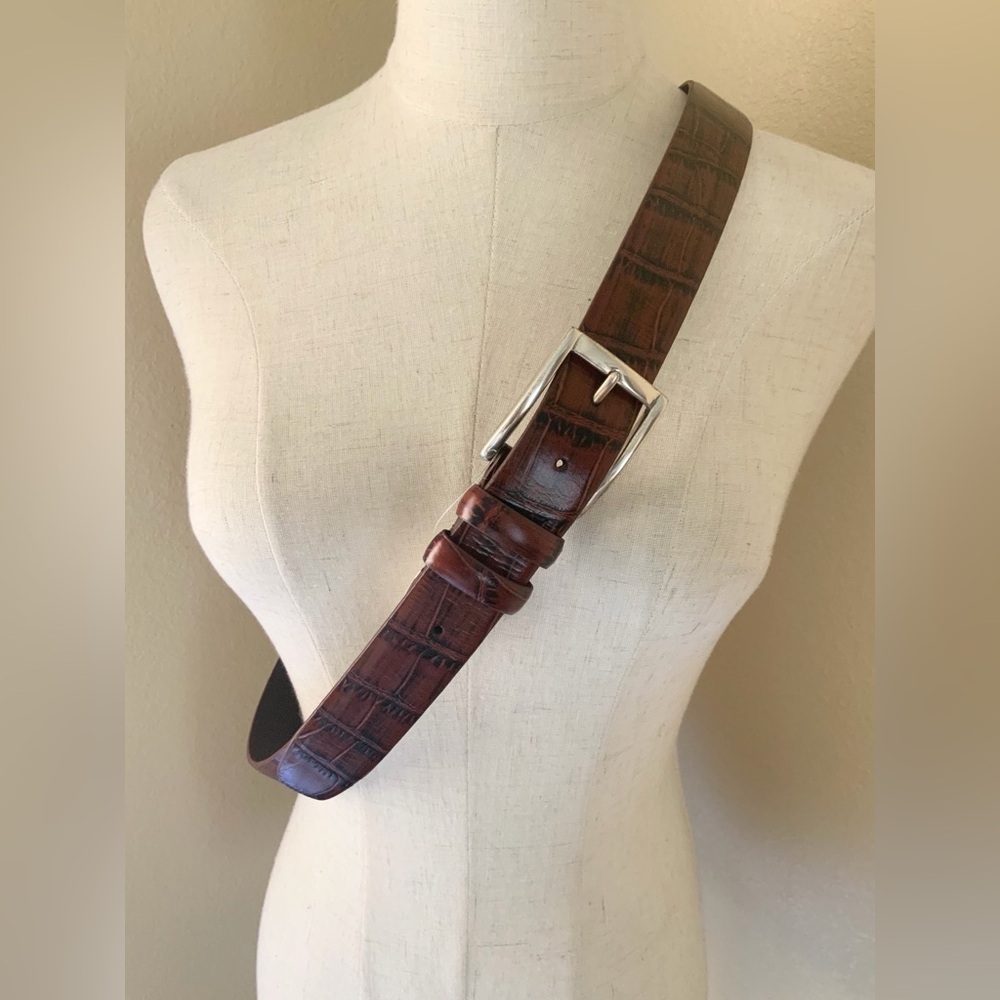 Bill Lavin Men’s Soft Collection Italian Leather Belt Brown